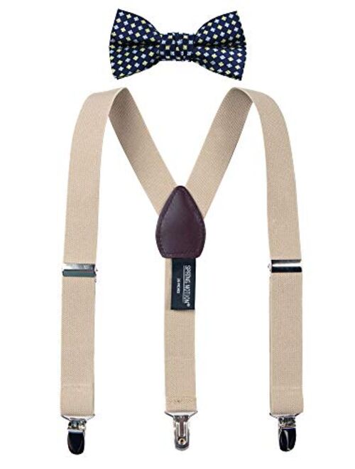 Spring Notion Boys' Suspenders and Blue Bow Tie Set 1