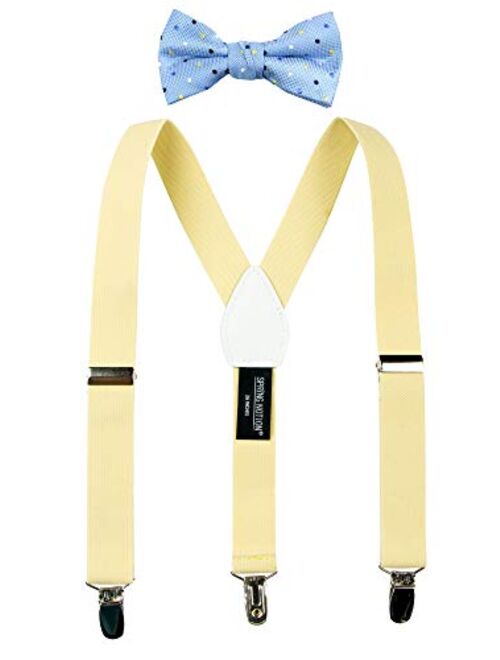 Spring Notion Boys' Suspenders and Blue Bow Tie Set 1