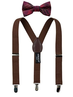 Boys' Suspenders and Red Bow Tie Set