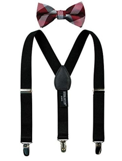 Boys' Suspenders and Red Bow Tie Set