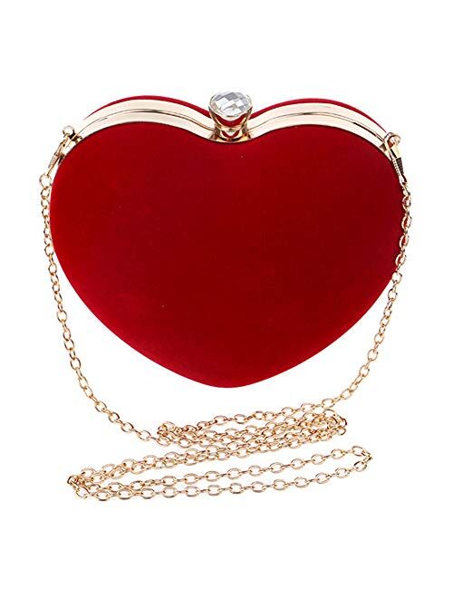 Rebecca Women Girls Heart Shape Handbag Evening Party Tote Purse