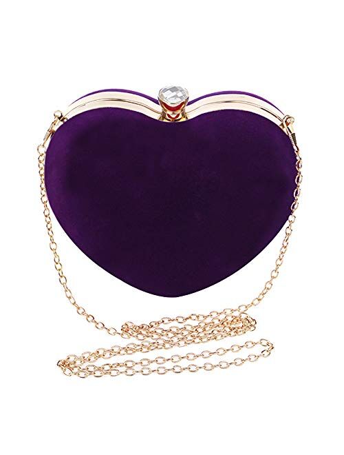 Rebecca Women Girls Heart Shape Handbag Evening Party Tote Purse