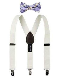 Boys' Suspenders and Purple Bow Tie Set