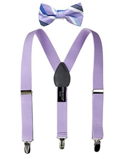 Boys' Suspenders and Purple Bow Tie Set