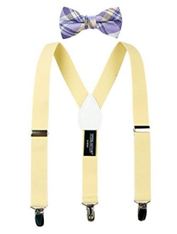 Boys' Suspenders and Purple Bow Tie Set