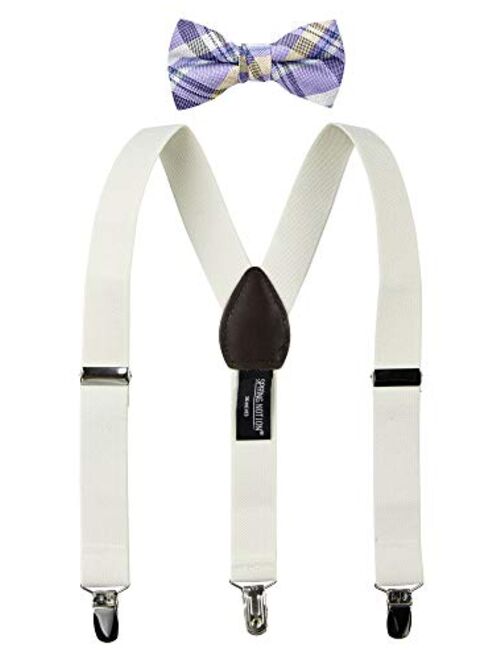 Spring Notion Boys' Suspenders and Purple Bow Tie Set