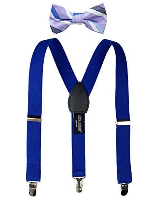 Spring Notion Boys' Suspenders and Purple Bow Tie Set