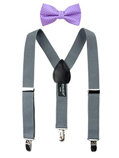 Spring Notion Boys' Suspenders and Purple Bow Tie Set