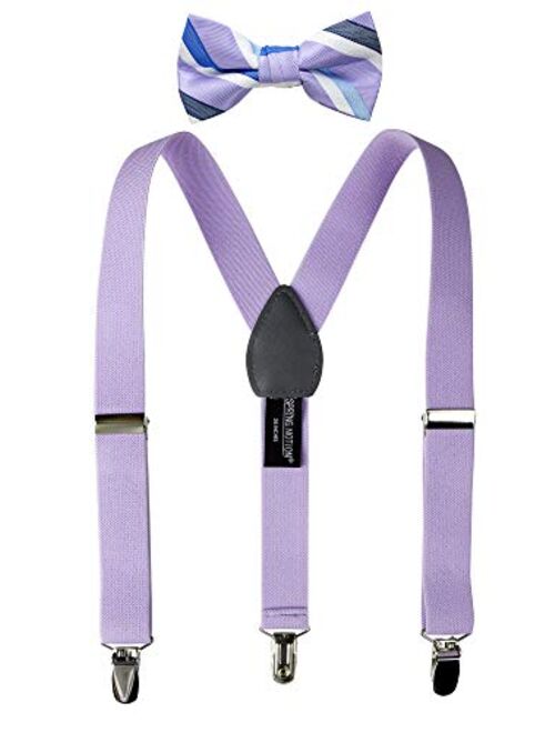 Spring Notion Boys' Suspenders and Purple Bow Tie Set