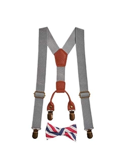 Child Kids Suspenders Bowtie Set - Adjustable Suspender Set for Boys and Girls