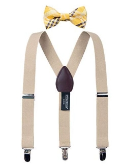 Boys' Suspenders and Orange Bow Tie Set