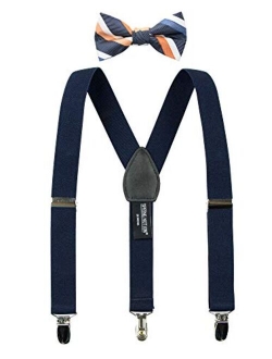 Boys' Suspenders and Orange Bow Tie Set