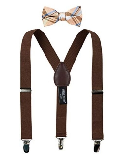 Boys' Suspenders and Orange Bow Tie Set