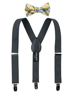 Boys' Suspenders and Orange Bow Tie Set