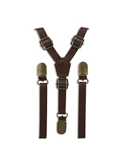 Skinny Suspenders for Kids - Ring Bearer wedding outfits Leather Like for Kids Ages 2 mos to 17 Years - By London Jae Apparel