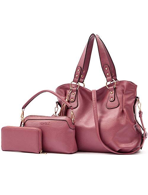 Purse and Wallet set for Women Large Hobo Bags Female Fashion Tote Shoulder Bags Crossbody Wallets Satchel Purse Set 3pcs