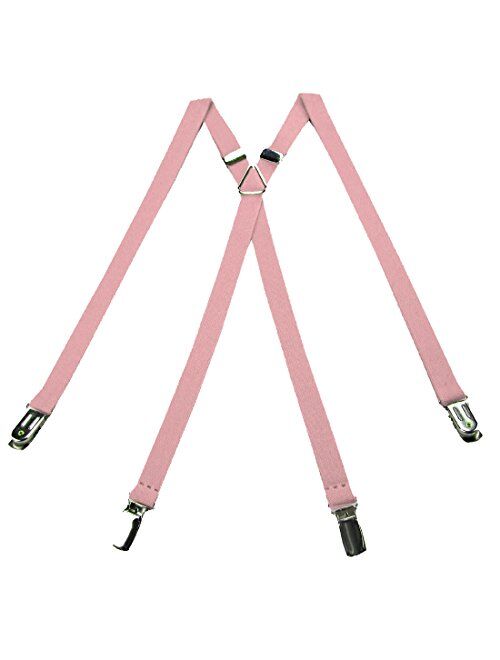 Light Pink Men's Skinny Solid Suspenders for pants trousers Made in the USA