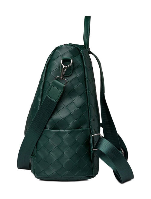 Green Double Front-Zip Convertible Backpack