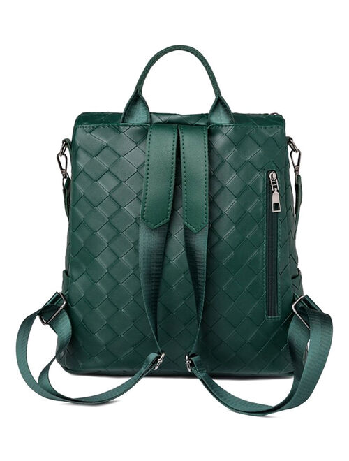 Green Double Front-Zip Convertible Backpack