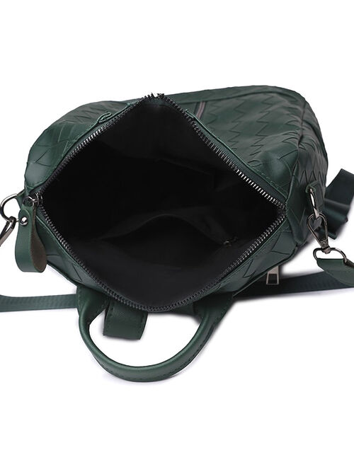 Green Double Front-Zip Convertible Backpack