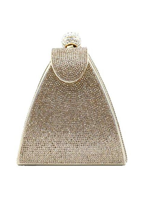 allx Full Rhinestone Fashion Evening Bag Triangle Women