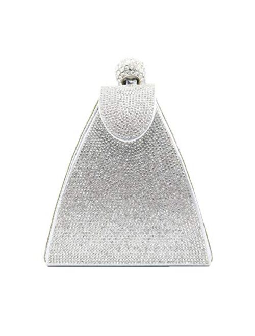 allx Full Rhinestone Fashion Evening Bag Triangle Women