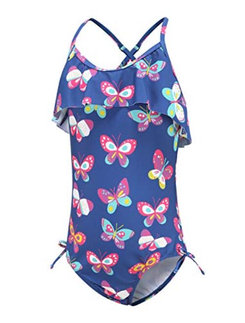 Buy Moon Tree Girls One Piece Swimsuits Hawaiian Ruffle Swimwear Beach Bathing Suit 2 14 Years 