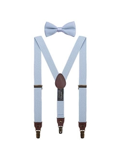 Shark Tooth Kids Bow Tie Suspenders Set Y Shape Adjustable-for Wedding Vintage