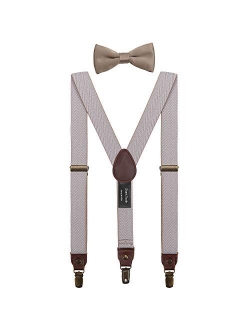 Shark Tooth Kids Bow Tie Suspenders Set Y Shape Adjustable-for Wedding Vintage