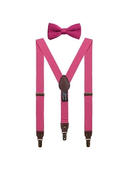 Shark Tooth Kids Bow Tie Suspenders Set Y Shape Adjustable-for Wedding Vintage