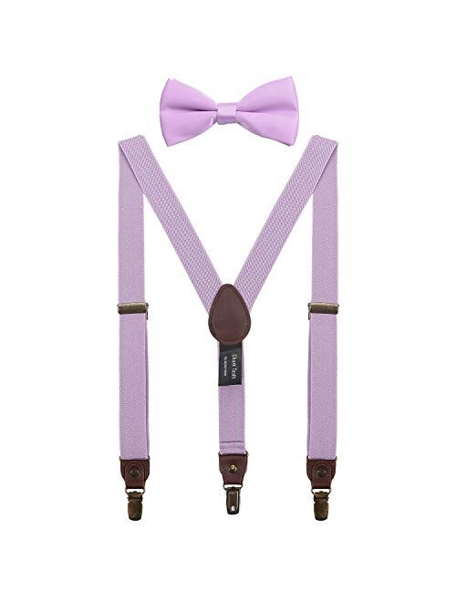 Shark Tooth Kids Bow Tie Suspenders Set Y Shape Adjustable-for Wedding Vintage