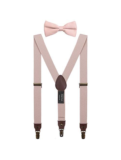 Shark Tooth Kids Bow Tie Suspenders Set Y Shape Adjustable-for Wedding Vintage