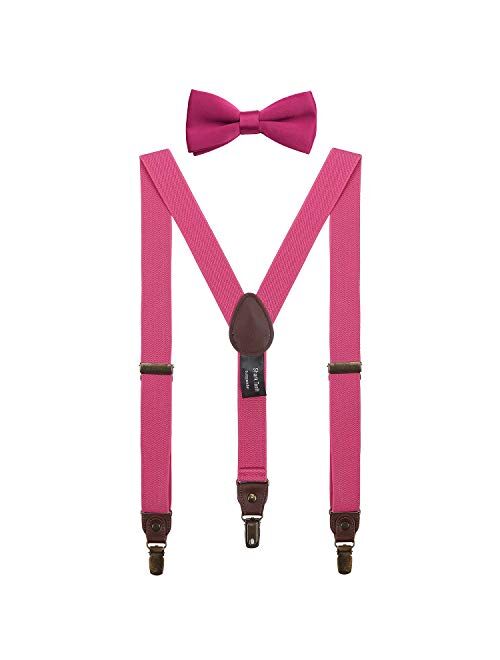 Shark Tooth Kids Bow Tie Suspenders Set Y Shape Adjustable-for Wedding Vintage