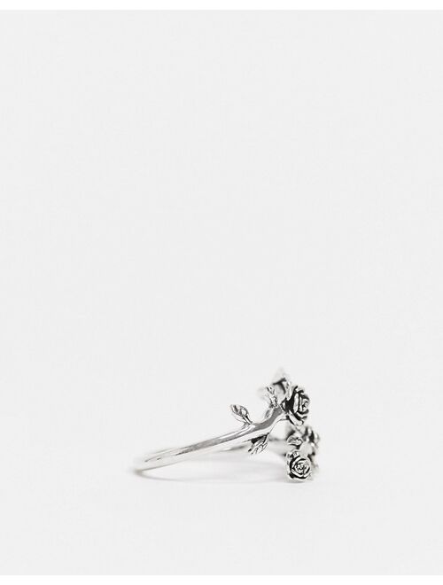 Regal Rose Damask wrap ring in sterling silver