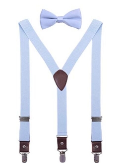 ORSKY Men Boys Bow Tie and Suspenders Set Adjustable Elastic