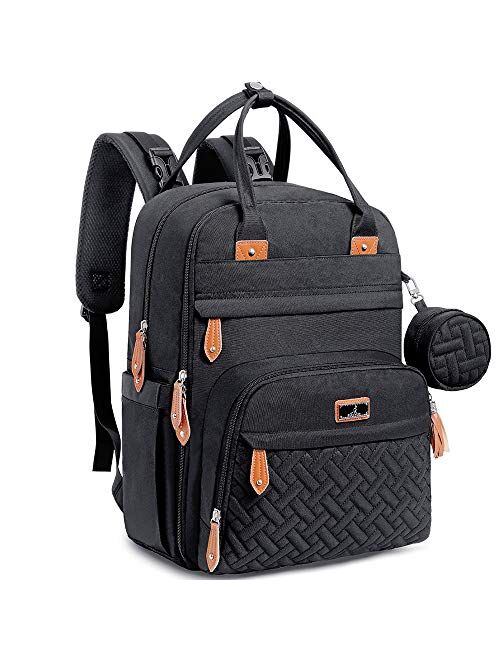 Diaper Bag Backpack, BabbleRoo Baby Nappy Changing Bags Multifunction Waterproof Travel Back Pack with Changing Pad & Stroller Straps & Pacifier Case, Unisex and Stylish 