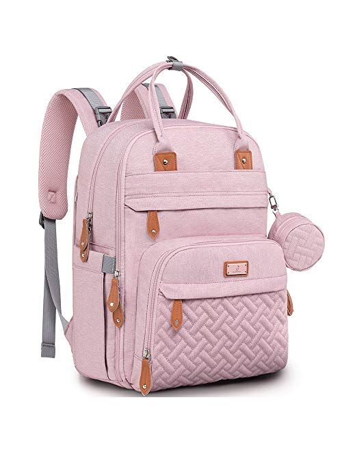 Diaper Bag Backpack, BabbleRoo Baby Nappy Changing Bags Multifunction Waterproof Travel Back Pack with Changing Pad & Stroller Straps & Pacifier Case, Unisex and Stylish 