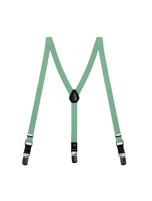 TieMart Boys' Seafoam Skinny Suspenders