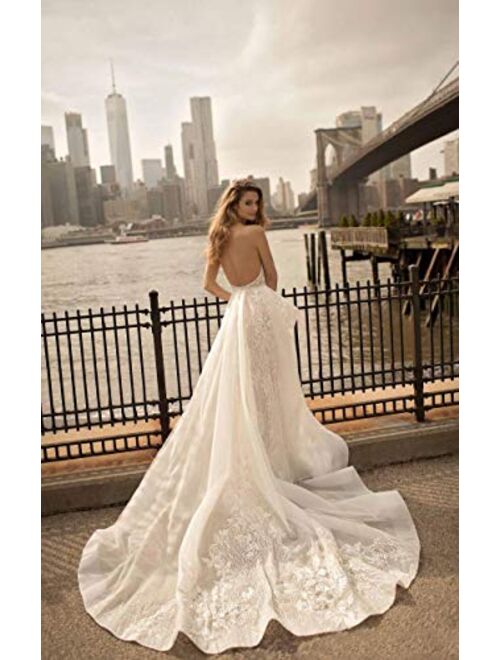 Fenghauvip Sweetheart Wedding Dress Appliques Sash Bridal Gowns with Sweep Train