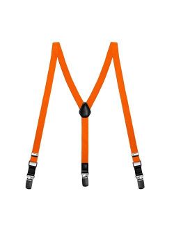 TieMart Boys' Tangerine Skinny Suspenders