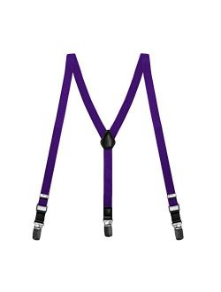 TieMart Boys' Amethyst Purple Skinny Suspenders