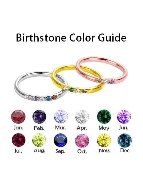 Getname Necklace Personalized Mothers Rings 1-13 Birthstones Grandma Rings Engagement Women Rings Custom Girl Ring for Family