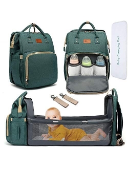 DEBUG Baby Diaper Bag Backpack with Changing Station Diaper Bags for Baby Bags for Boys Diaper Bag with Bassinet Bed Mat Pad Girl Men Dad Mom Travel Waterproof Stroller S