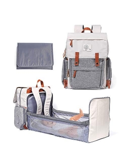 Diaper Bag Backpack Frank Mully Large Multifunction Travel Baby Bag for Mom Dad Cream White