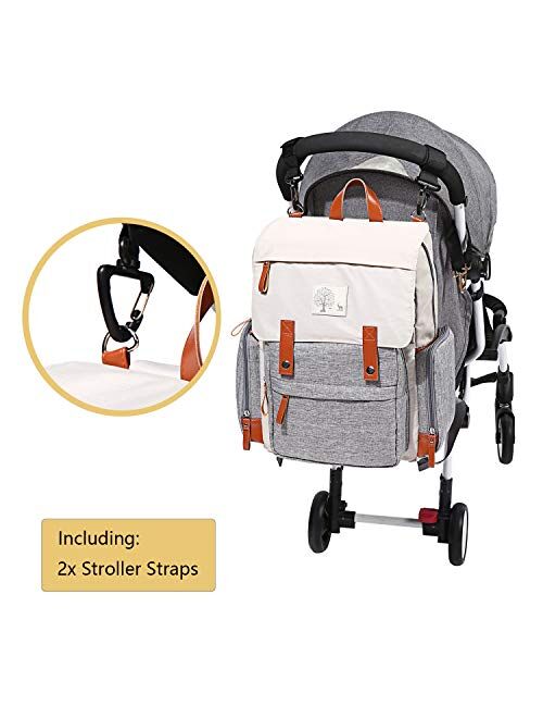Diaper Bag Backpack Frank Mully Large Multifunction Travel Baby Bag for Mom Dad Cream White