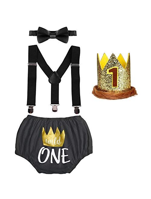 Baby Boy 1st/2nd Birthday Cake Smash Outfit Bloomers Diaper Cover Y Back Suspenders Bowtie Mouse Ears Headband Photo Costume