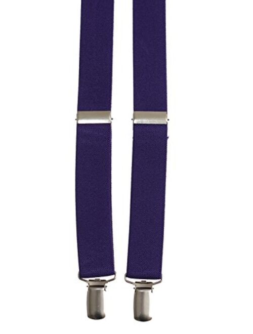 Matching Dark Purple Adjustable Suspender and Bow Tie Sets, Kids to Adults Sizing