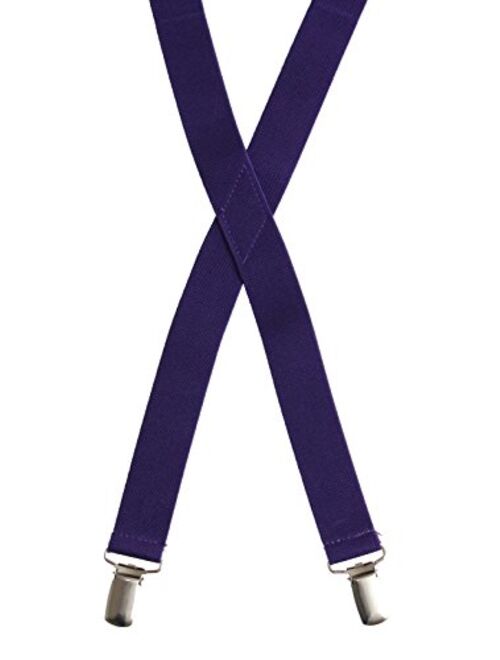 Matching Dark Purple Adjustable Suspender and Bow Tie Sets, Kids to Adults Sizing