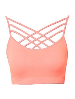 Sleeveless Bustier Crop Top Cage Crisscross Cutout Bralette Bra Top