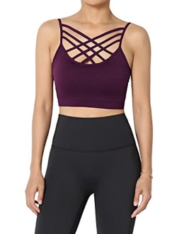 Sleeveless Bustier Crop Top Cage Crisscross Cutout Bralette Bra Top